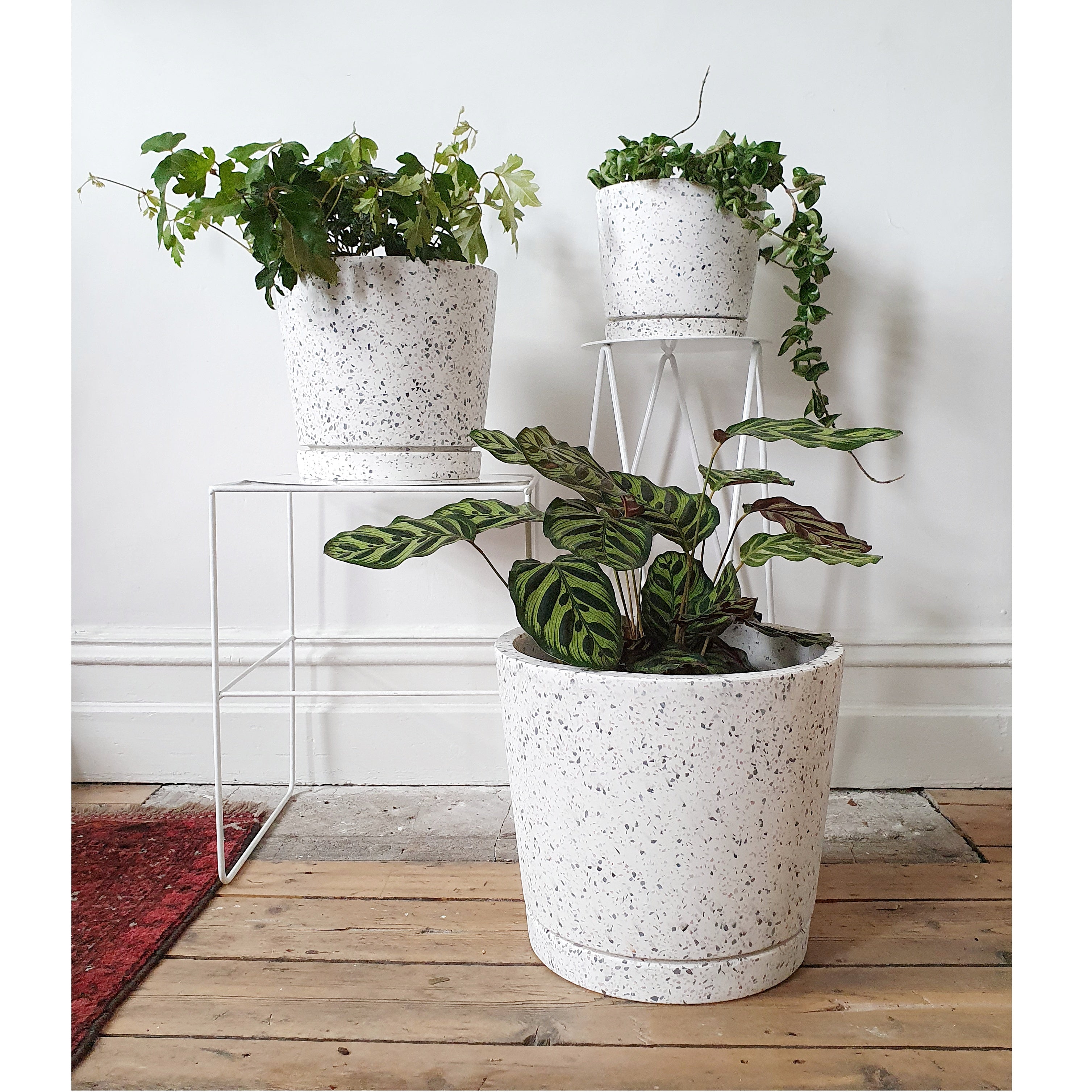 White Terrazzo Planters